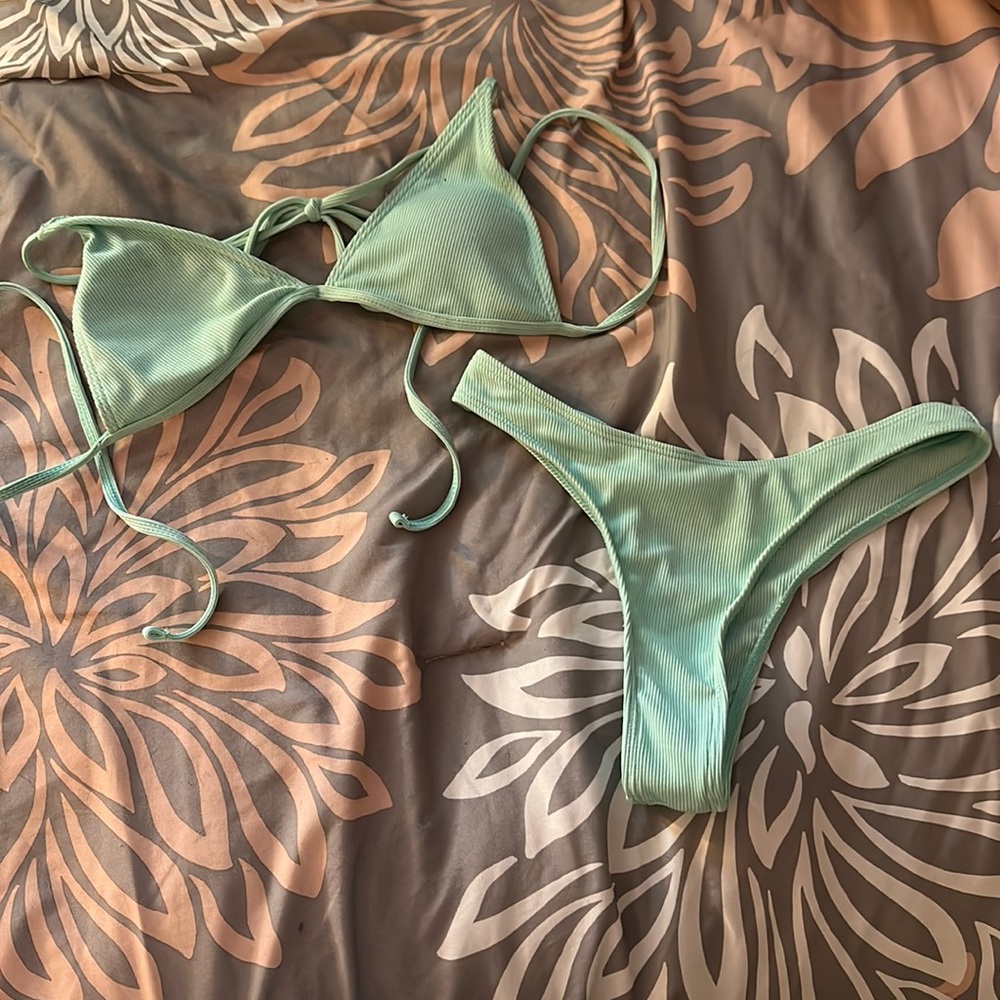 green bikini/thong